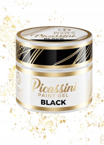Boska Nails Żel Do Zdobień Paznokci Paint Gel Picassini 5ml Black Czarny