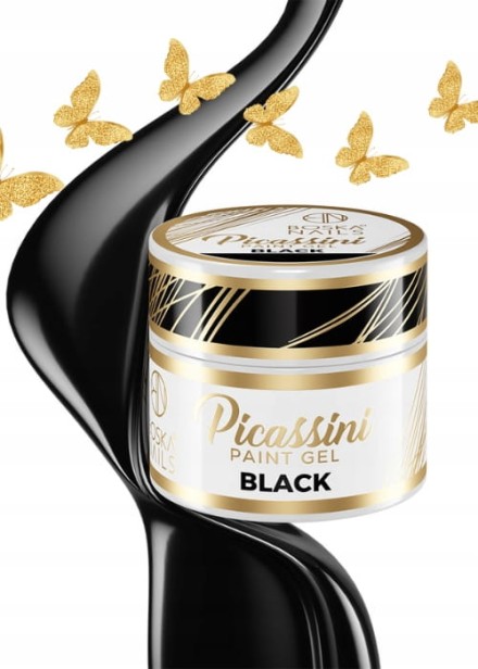 Boska Nails Żel Do Zdobień Paznokci Paint Gel Picassini 5ml Black Czarny