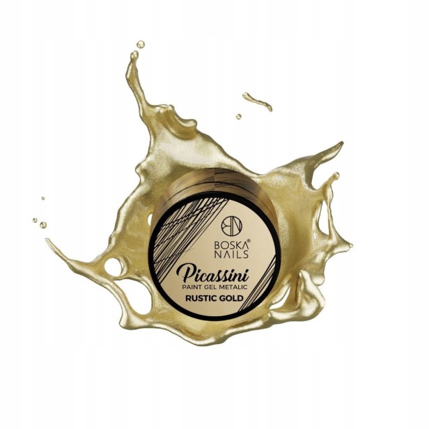 Boska Nails żel do zdobień Picassini Metalic Paint Rustic Gold 5 ml