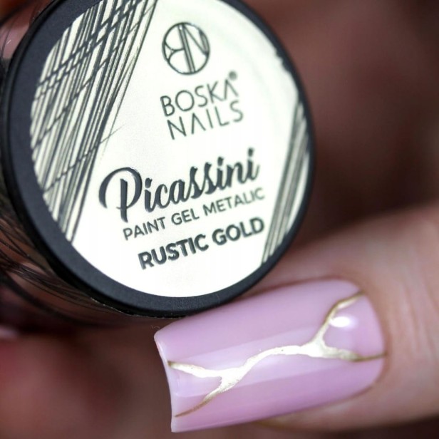Boska Nails żel do zdobień Picassini Metalic Paint Rustic Gold 5 ml