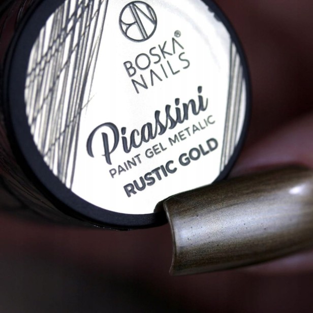 Boska Nails żel do zdobień Picassini Metalic Paint Rustic Gold 5 ml