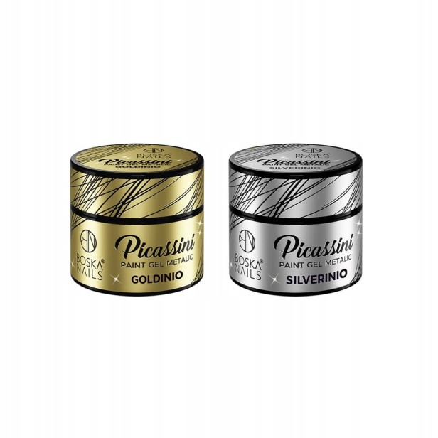 Boska Nails Złoty żel do zdobień Picassini Metalic Paint Gel GOLDINIO 5 ml