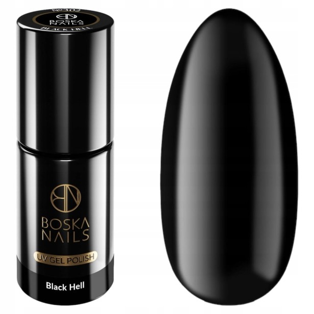 Boska Nails Lakier Hybrydowy Divine Black Hell no 302 6 ml